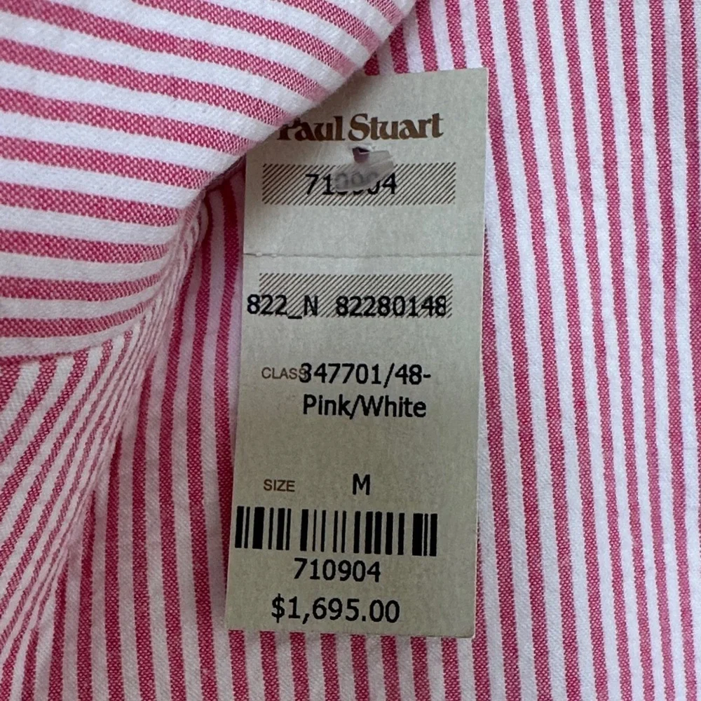 Phineas Cole Men's Pink Striped Double-Breasted Blazer